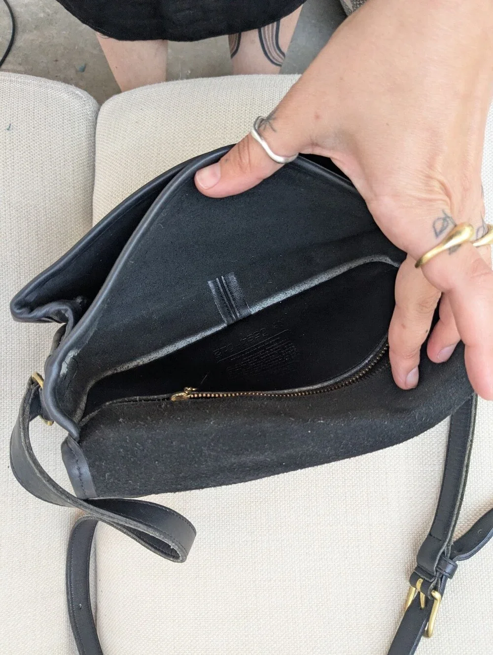 Vintage 90s Black Coach Compartment Bag 9850